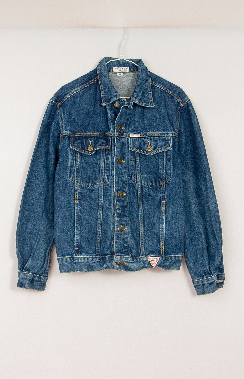 Guess vintage jean jacket men medium blue button up in 2024