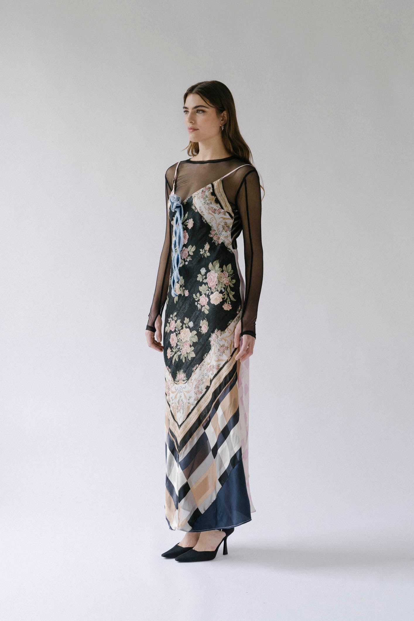 +REwork 90s Slip Dress | Upcycled Vintage Clothing Online Small / Multicolor +REwork 90s Slip Dress | Upcycled Vintage Clothing Online Small / Multicolor