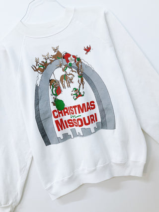 GOAT Vintage Christmas In Missouri Holiday Sweatshirt    Sweatshirts  - Vintage, Y2K and Upcycled Apparel