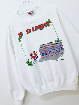 GOAT Vintage Bud Light Holiday Sweatshirt    Sweatshirts  - Vintage, Y2K and Upcycled Apparel