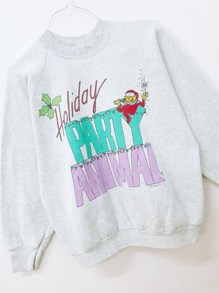 GOAT Vintage Party Animal Holiday Sweatshirt    Sweatshirts  - Vintage, Y2K and Upcycled Apparel
