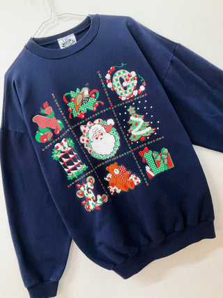 GOAT Vintage Tic Tac Toe Christmas Edition Sweatshirt    Sweatshirts  - Vintage, Y2K and Upcycled Apparel