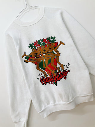 GOAT Vintage Reindeers Dancing Holiday Sweatshirt    Sweatshirts  - Vintage, Y2K and Upcycled Apparel