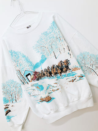 GOAT Vintage Snowy Holiday Sweatshirt    Sweatshirts  - Vintage, Y2K and Upcycled Apparel