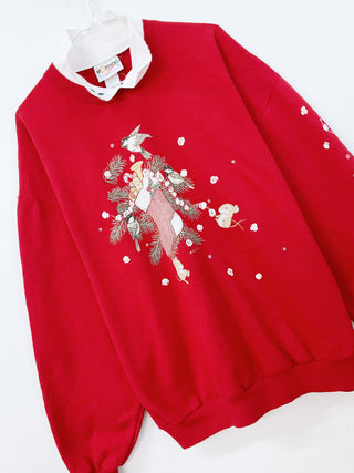 GOAT Vintage Mice in A Stocking Holiday Sweatshirt    Sweatshirts  - Vintage, Y2K and Upcycled Apparel