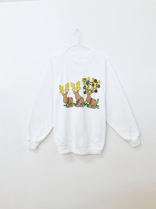 GOAT Vintage 3 Reindeers Holiday Sweatshirt    Sweatshirts  - Vintage, Y2K and Upcycled Apparel