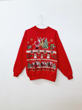 GOAT Vintage Christmas Themed Holiday Sweatshirt    Sweatshirts  - Vintage, Y2K and Upcycled Apparel