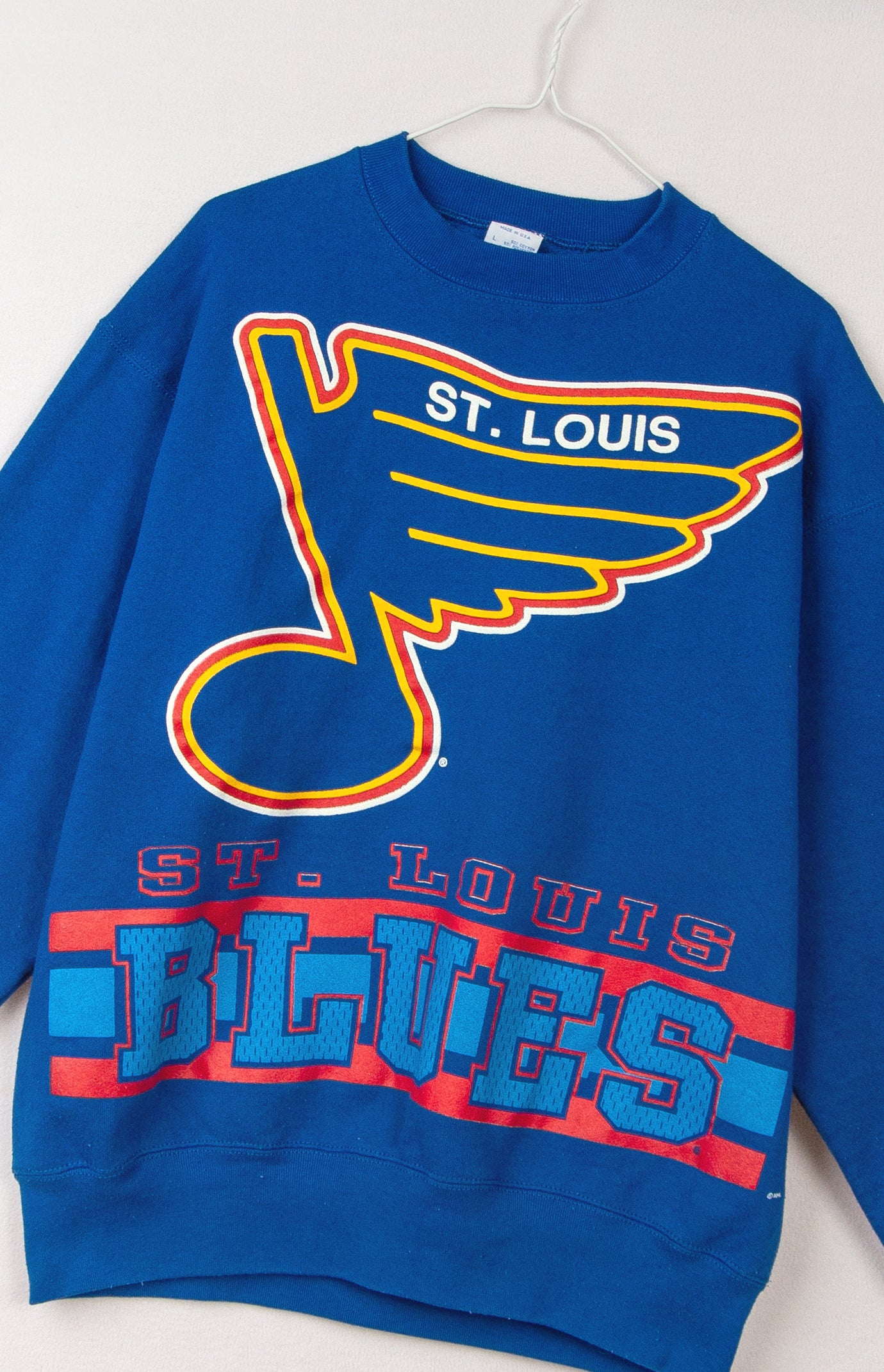 CustomCat St.Louis Blues Vintage NHL Crewneck Sweatshirt White / L