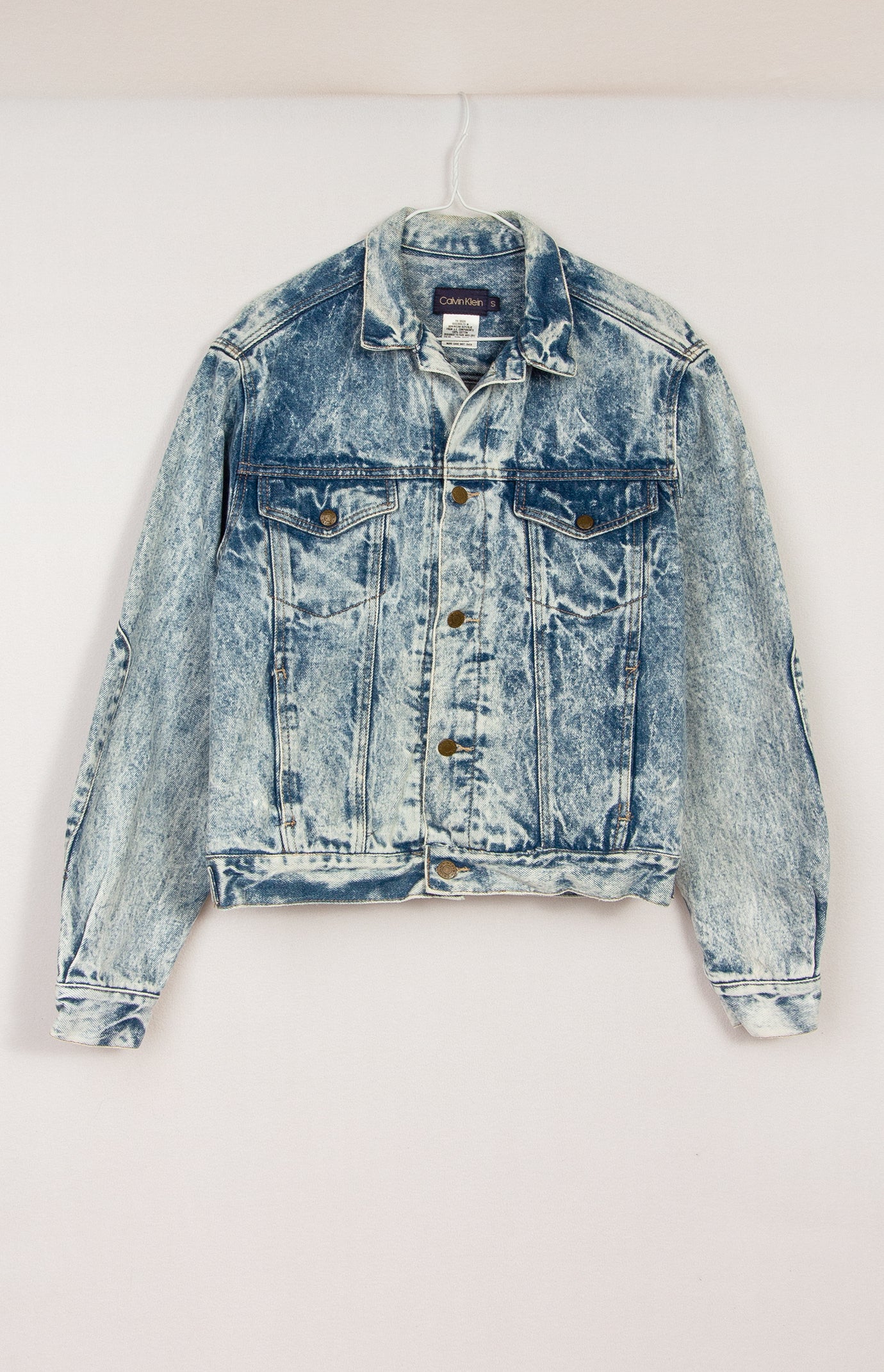 Vintage Calvin Klein Jeans Co Mens Denim Trucker Jacket 5 Pkt USA Made Blue  Sz M | eBay